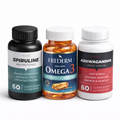 Spiruline + Oméga 3 + Ashwagandha – Brûle Graisses, Anti-Stress & Énergie Durable (180 Capsules)